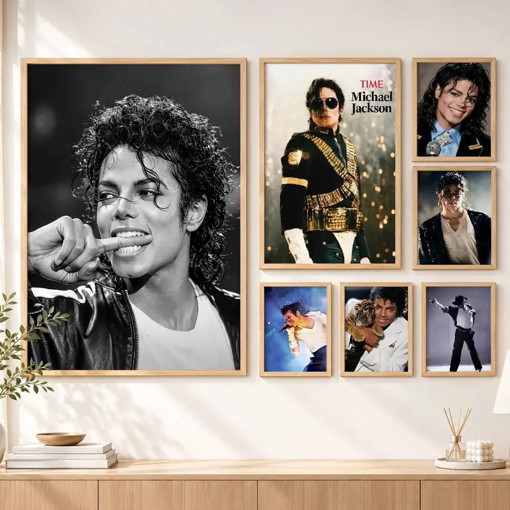 M-Michael J-Jackson MJ K-King of Pop Poster HD Self Adhesive Waterproof Wall Art Ideal for Home Office Dorm Gift Customizable