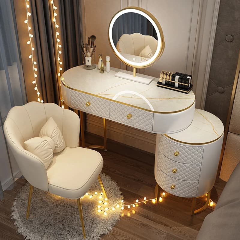 Vintage Simple Vanity Table Dest European Huge Saving Glass Dressing Table Drawer Mirror Makeup Tafel Furnitures For Bedroom