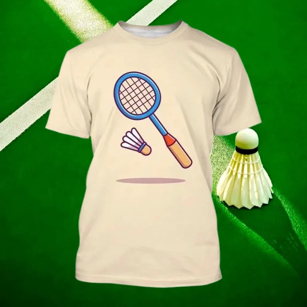 The 3D Printed Short-sleeved T-shirts for Men's and Women's Badminton in Summer 2025 Are Fashionable, Comfortable and Cool Y2K