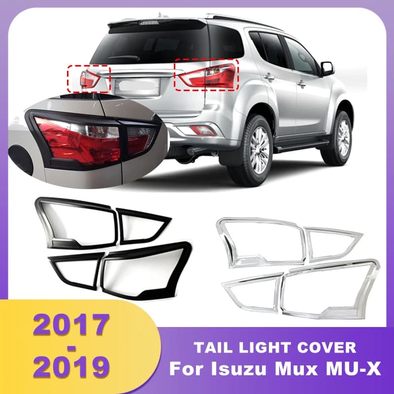 Rear Black Tail Lights Cover Tail Lamp Hoods For Isuzu Mux MU-X 2017 2018 2019