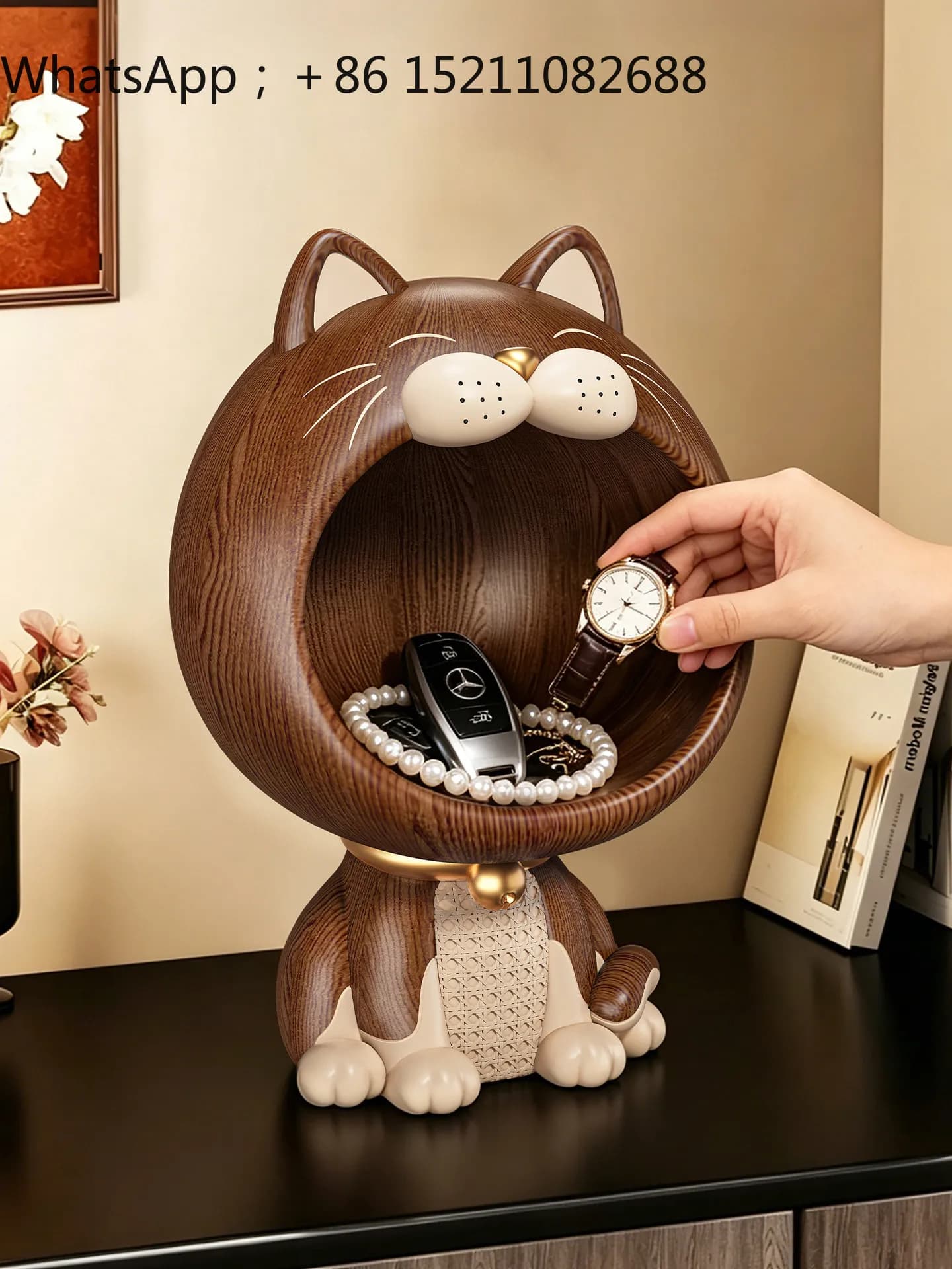 LLY medieval style big mouth cat key storage porch ornament light luxury high-end door entry door decoration housewarming gift