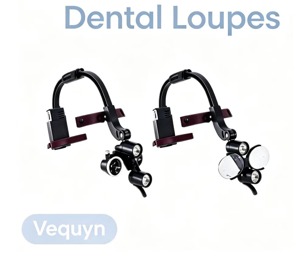 Vequyn  2.5X 3.5X Magnification Practical Magnifier Equipped Binocular Dental Loupes With DL‑800 Model5W LED Electric Power Head