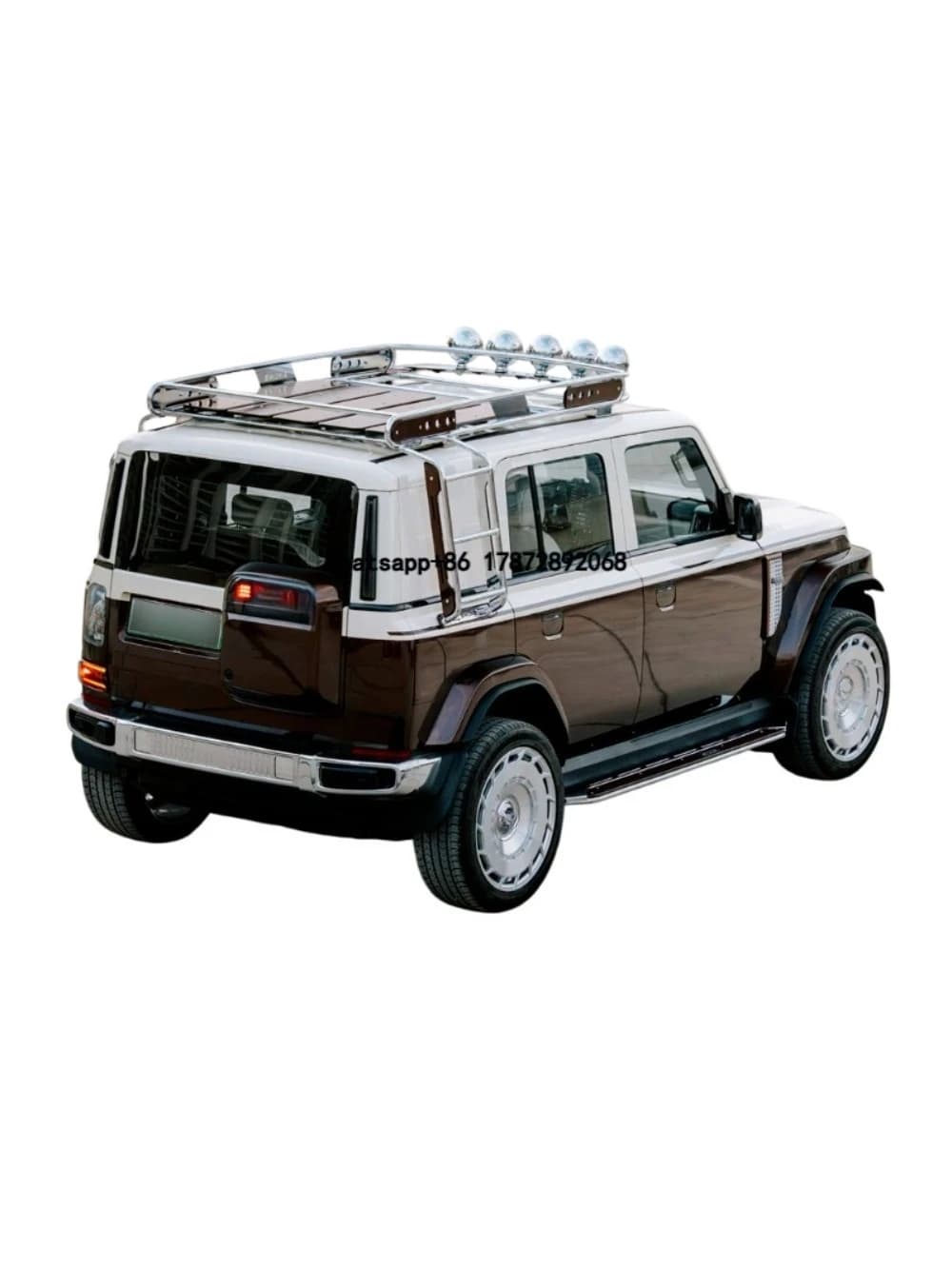 ICAR V23 Vintage Roof Rack - Premium Black Walnut & 304 Stainless Steel Retro Kit, 4x4 Off-road Luggage Carrier