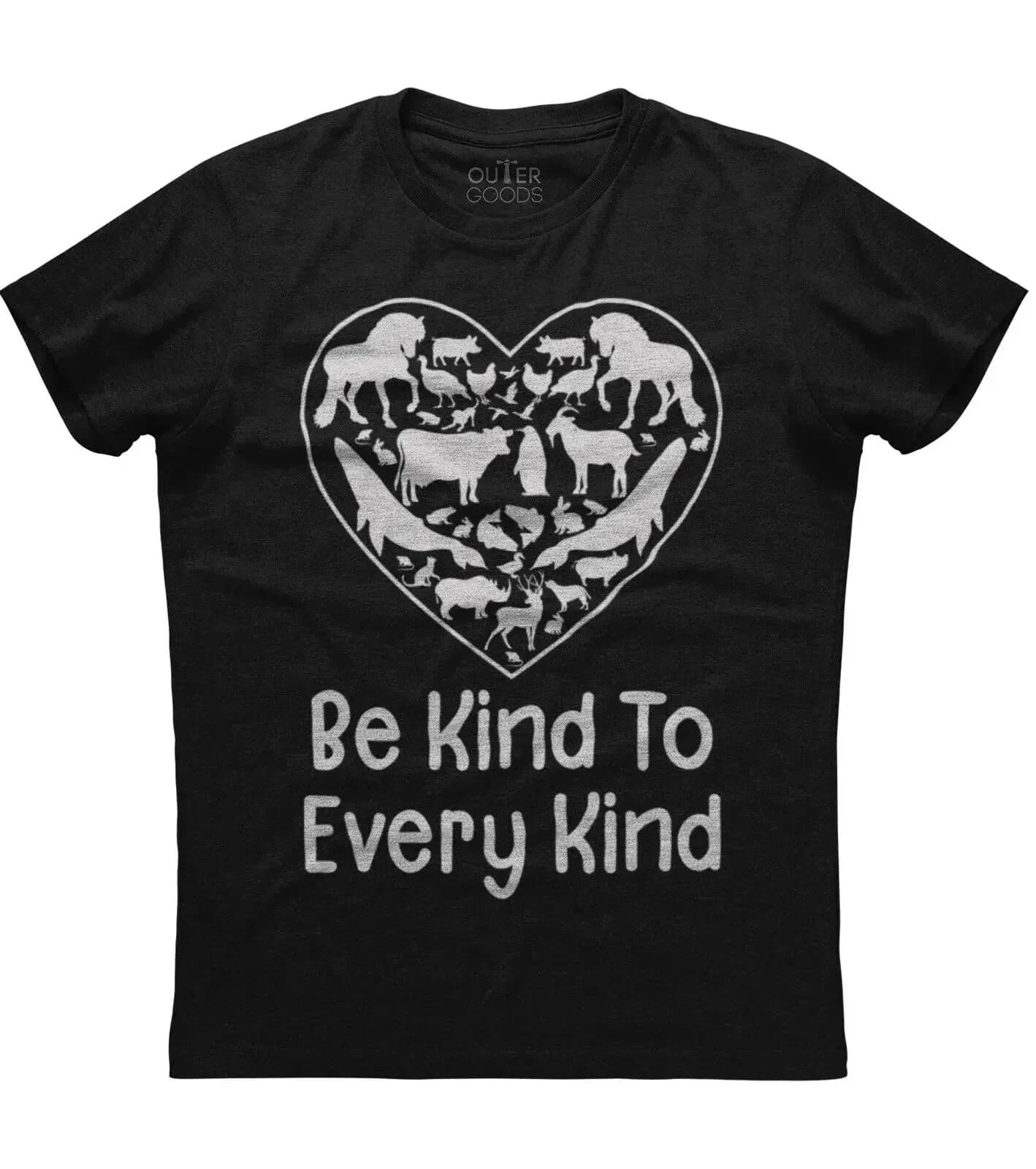Be Kind To Every Kind. Unique Graphic Phrase Vegan Gift T-Shirt. Summer Cotton O-Neck Short Sleeve Mens T Shirt New S-3XL