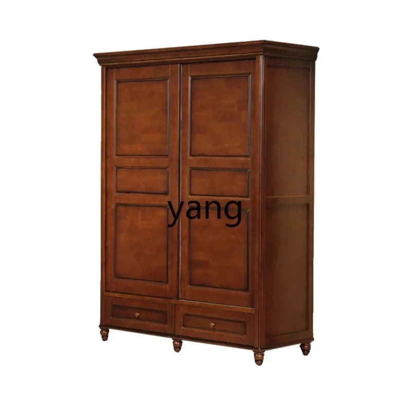 CX American all-solid wood wardrobe bedroom home sliding door large-capacity storage cabinet combination
