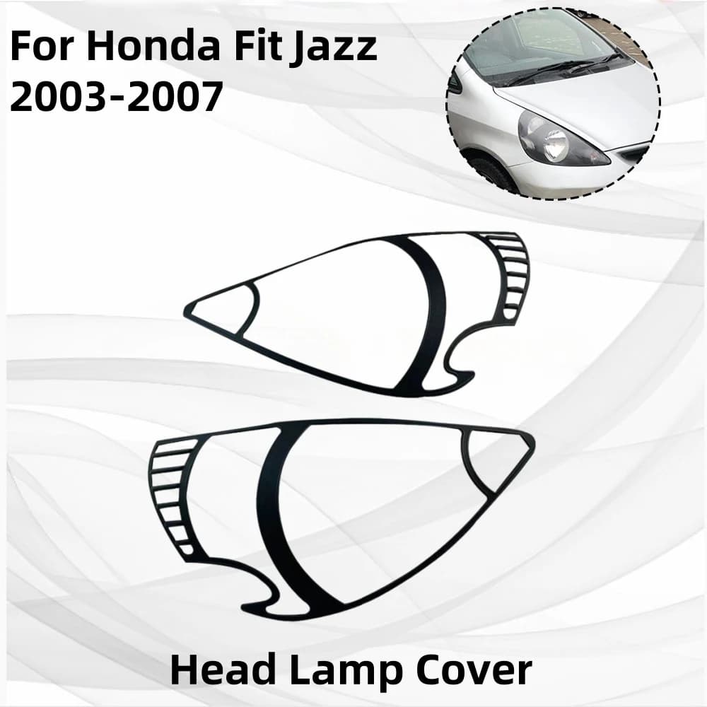 Car Stickers Cars Accessories Chrome silver Matte Black Head Lamp Cover  For Honda Fit Jazz 2003 2004 2005 2006 2007