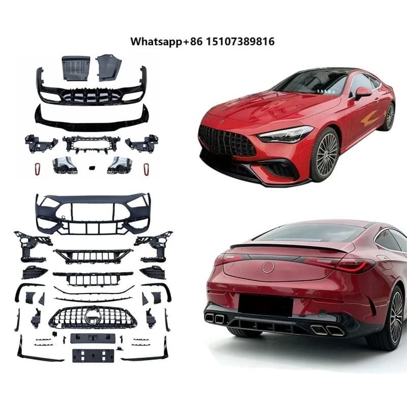 CLE63 Bumper for CLE Class C236 W236 Upgrade CLE63 Body Kit Front Bumper with Grille Diffuser with Tips