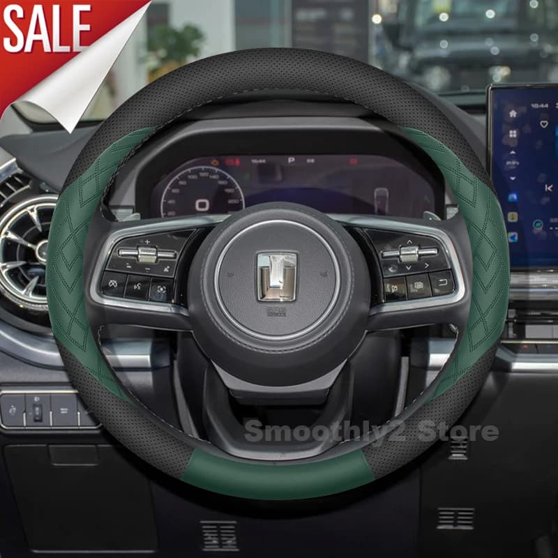 Leather Car Steering Wheel Cover For Great Wall TANK 400 Hi4-T 300 500 2023 2024 2025 wear-resistant Non-slip Auto Accessories