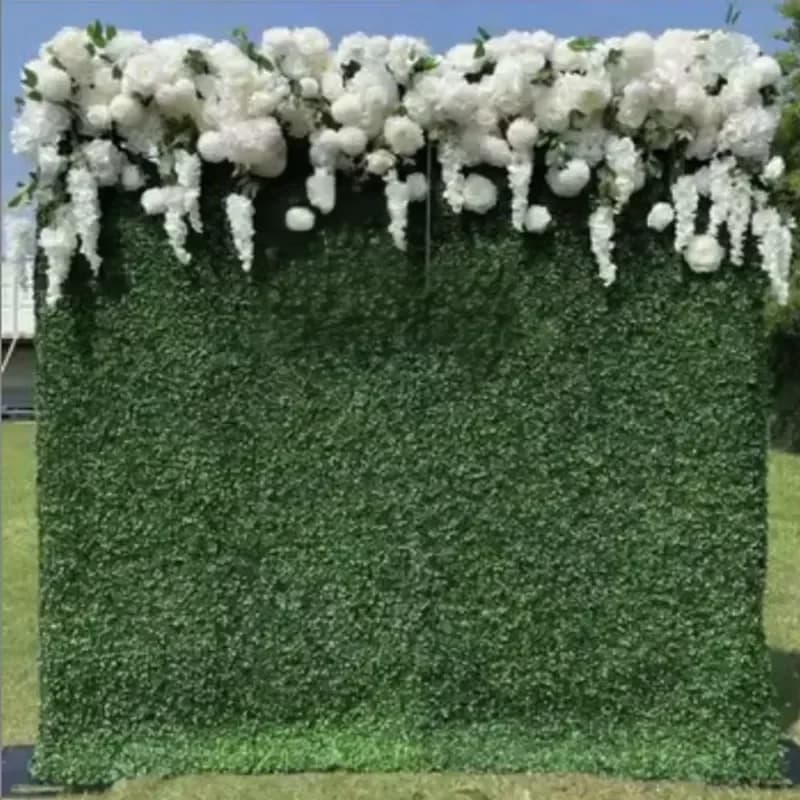 Wisteria Green Panel Artificial Decorative Grass Wall Backdrop Hanging Wall Flowers and Plants Greenery