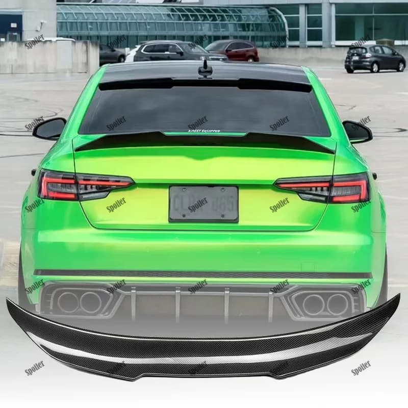 Suitable for Audi A4 S4 B9 2017-2024 body kit modification PSM style black carbon fiber rear spoiler wings