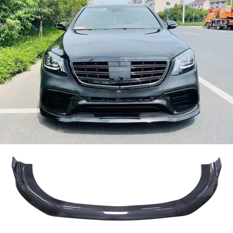 Carbon Fiber Body Kit for  S-Class S63 S65 W222 Front Bumper Lip  Rear Bumper Diffuser Spoiler Kit