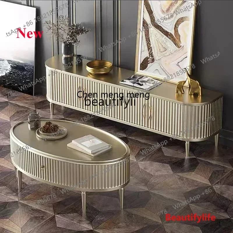 cn8350 LHY A  Italian TV Cabinet Unit Modern Simple Small Apartment  Floor Cabinet Solid Wood Light Luxury Wall Cabinet Living R