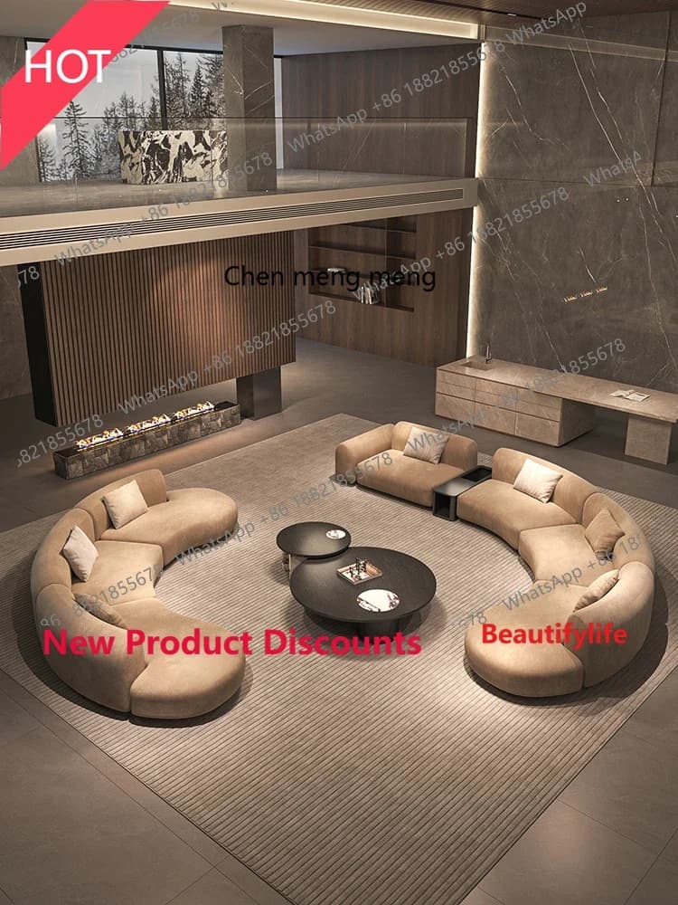 P32 New, curved sofa semicircle, minimalist modern minimalist living room