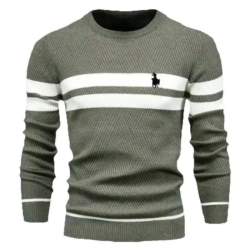Spring and Autumn high-quality knitted round neck sweater men's fashionable, casual, comfortable and versatile top