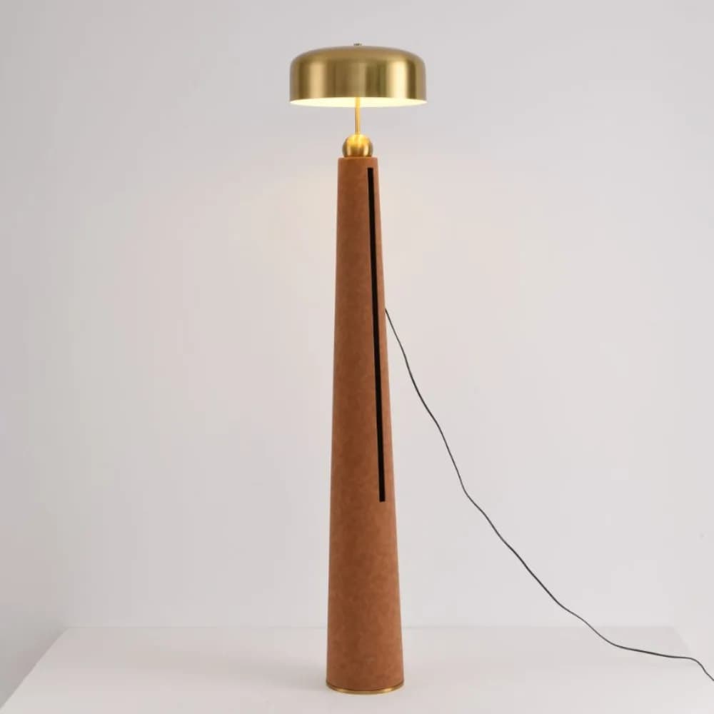 Postmodern designer leather floor lamp high-end hotel and villa bedroom simple Nordic atmosphere study living room lighting