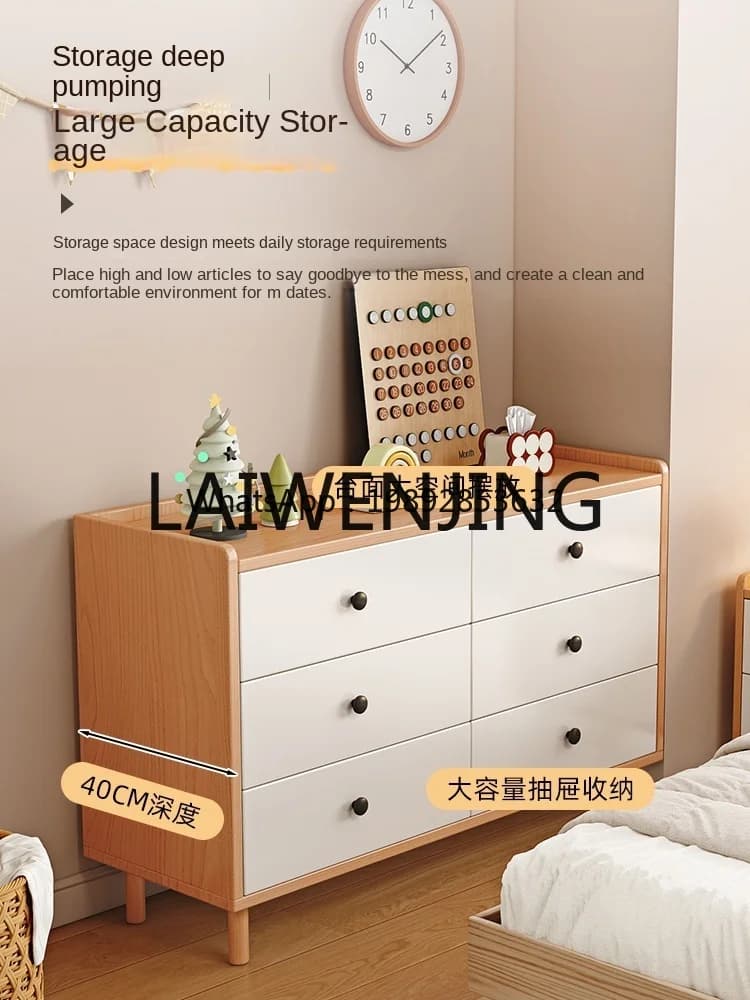 CWGSolid Wood Modern Minimalist Locker Home Bedroom Storage Cabinet Living Room Wall Solid Wood Combination Cabinet