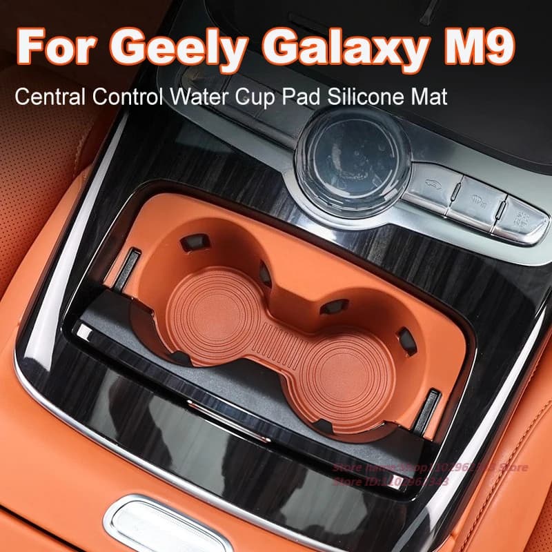 For Geely Galaxy M9 Central Control Water Cup Pad Anti Slip Shock-Absorbing Silicone Mat Storage Box Car Interior Accessories