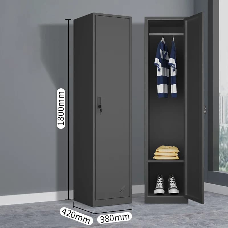 Single Door Assembled Metal Locker with Key Lock Modern Style Eco-Friendly Multifunctional Bedroom School Office and more