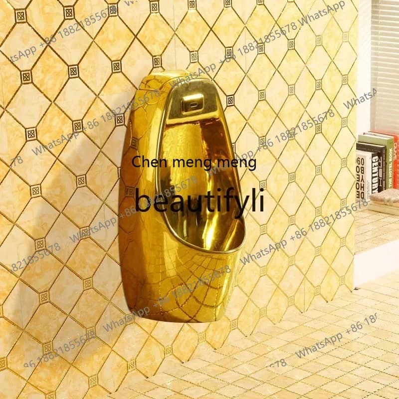 ss8350 European ceramic portable gold urinal wall-mounted urinal local tyrant gold urinal