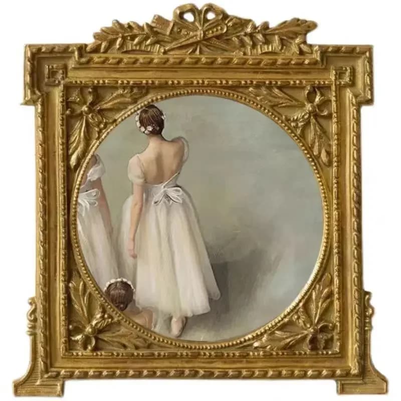 Vintage French Retro Niche Wall Art Resin Photo Frame Elegant Stylish Decor For Sofa Background Wall Living Room Ornament