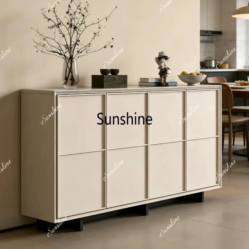 Simple modern paint dining side cabinet cream wind storage into the home living room decoration storage