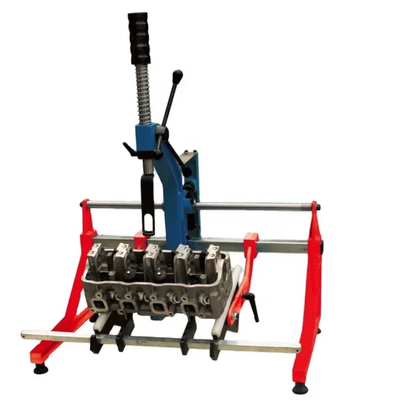 Manual bench valve spring press for disassembly and assembly of valve springs