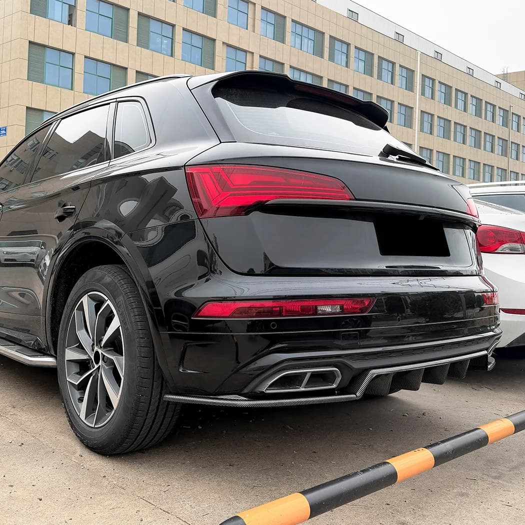 Car Rear Bumper Lip Diffuser Spoiler For Audi Q5 FY Sline 2021-2024 Lower Splitter Guard Body Kit Tuning Car Accessories
