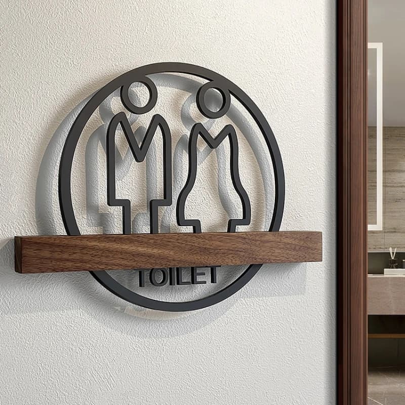 Men's and Women's Bathroom Sign Creative Toilet Door Sign High-grade Hotel Office Public Toilet  Sign Logo Prompt Signage