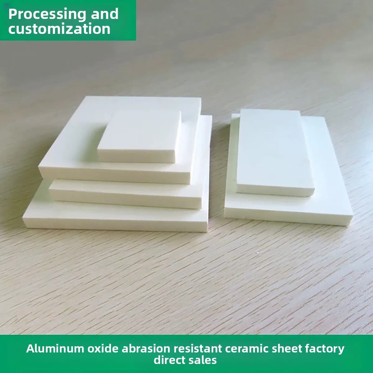 Alumina Ceramic Heat Sink Plate, Wear Resistant High Temperature Ceramic Sheet 100×100mm, Custom Machining Available