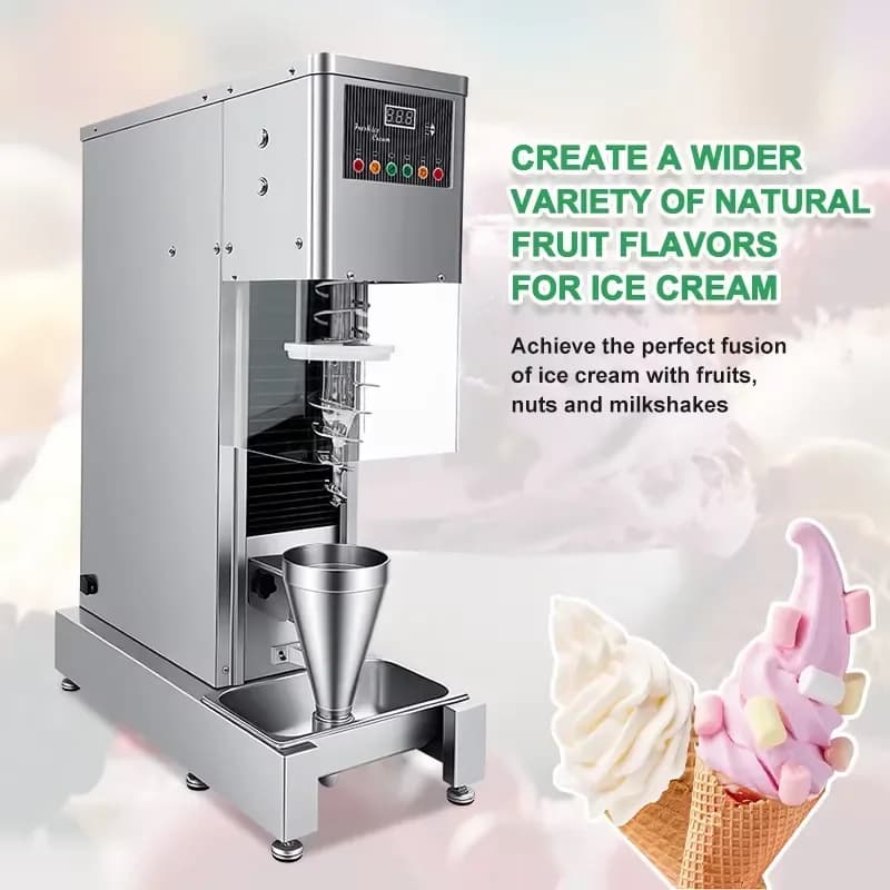 New Automatic Real Fruit & Nuts Ice Cream Blender for Gourmet Dessert Shops and Personalized Yogurt Treats