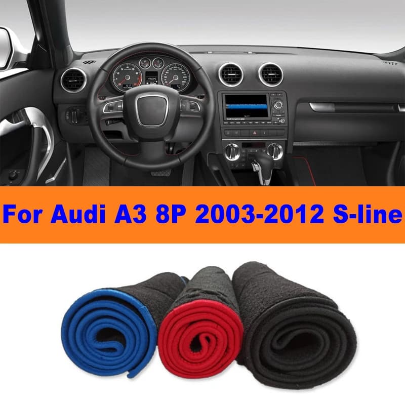 Anti-Glare Dashboard Cover Dash Mat Non-Slip Sun Shade Pad Interior Protector For Audi A3 8P S-line 2003-2012 Car Accessories