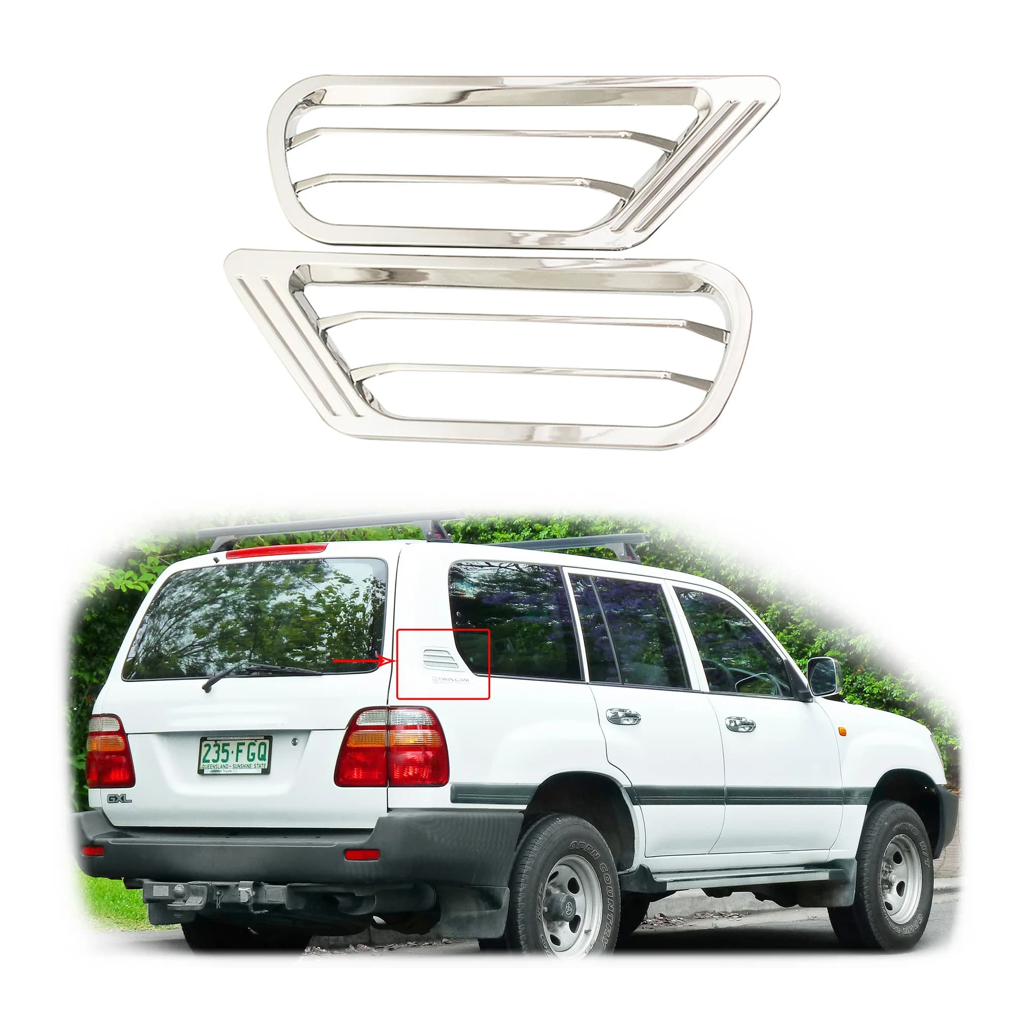 Chrome Car Accessories Plated Side Wind Hole Cover Paste Style For Lexus LX470 Toyota Land Cruiser LC100 FJ100 4700 1996-2007