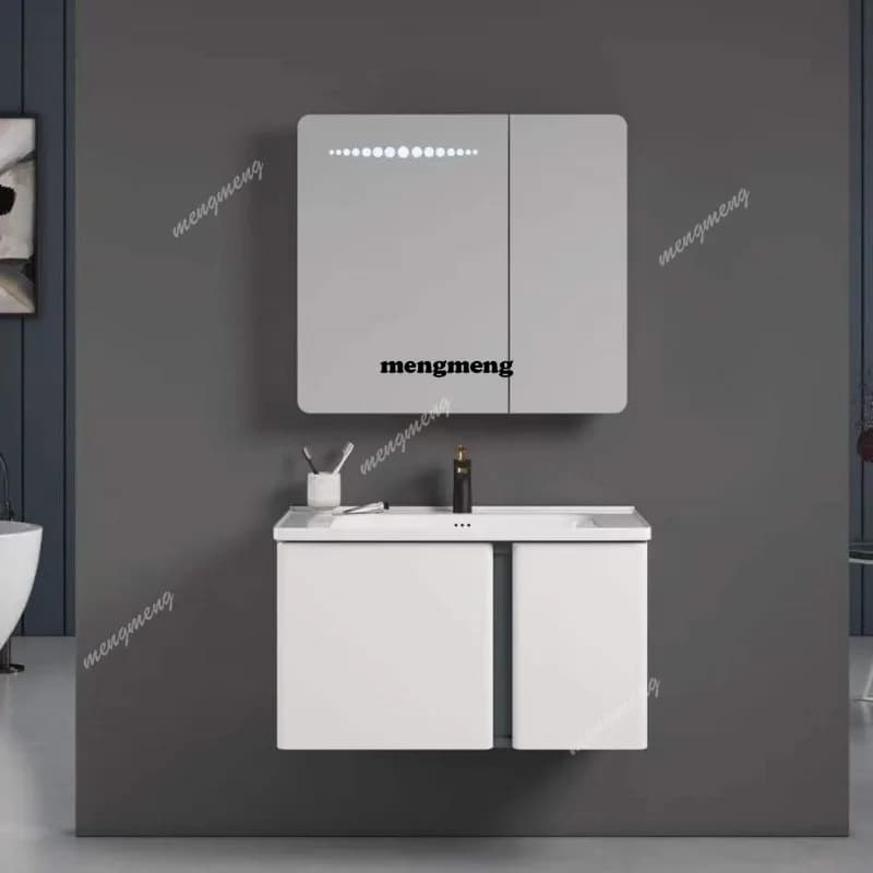Bathroom Cabinet Rounded Corner Waterproof Moisture-proof Washbasin Washbasin Stainless Steel Bathroom Cabinet
