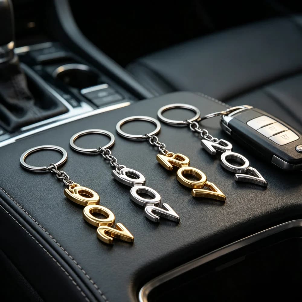 Metal Car Keychain Digital Keyring Auto Key Holder Ring Pendant Decoration for Peugeot 206 207  Accessories
