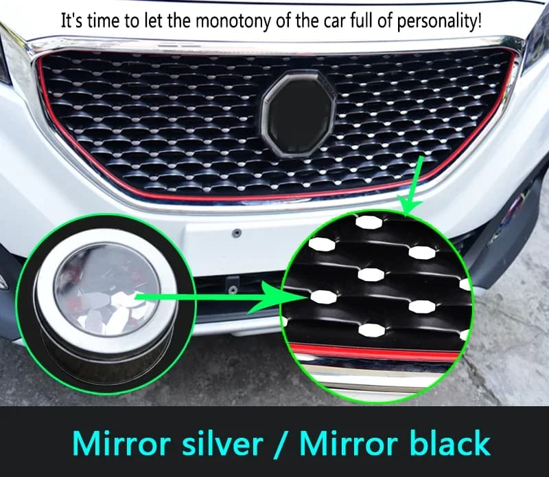 For MG ZS Front Grille Babysbreath Mini Metal Patch Sticker Mirror Silver