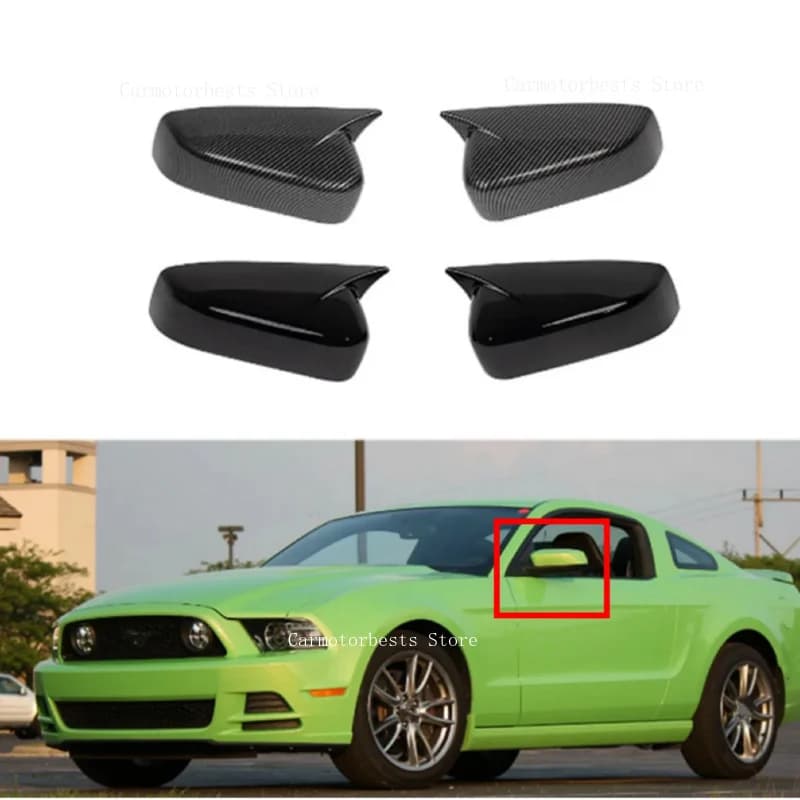 Car Rearview Side Mirror Cover Fit For US Ford Mustang 2010-2014 Sticker Wing Cap Exterior Door Rear View Case Trim Carbon Fiber