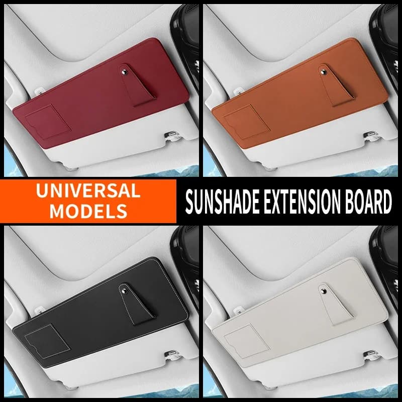 Universal car sun visor organizer for sun protection, multifunctional car sun visor extension board, can store glasses and cards