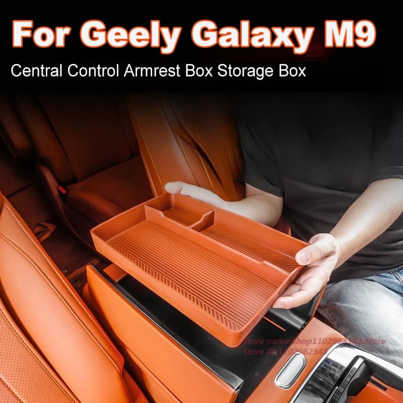 For Geely Galaxy M9 Central Control Armrest Box Storage Box Organize Silicone Dustproof Car Interior Modified Accessories