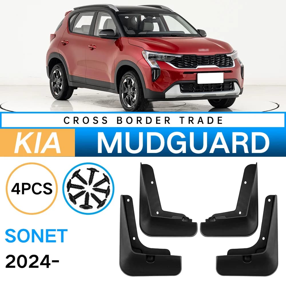 Suitable for Kia Sonet 2024 Mudguards Car Tires Soft Rubber Mudguard Pads Mud Skins Anti-Gravel Anti-Splash