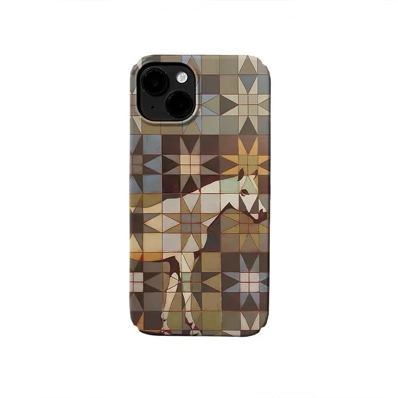 Brown Year of The Horse Star Collage Phone Case for IPHONE 17Air 16E 15PROMAX 14 Plus 13 12MINI 11 16Plus XR Acrylic Phone Cover