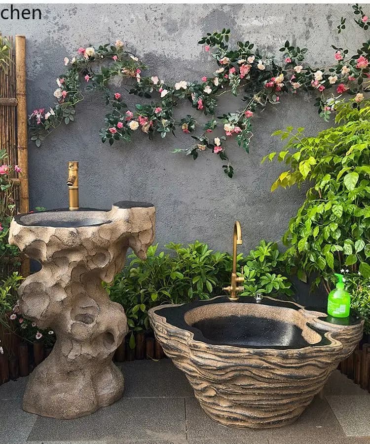 DSA Courtyard Garden Outdoor Wash Basin Pool Terrace Column Integrated Wash Basin