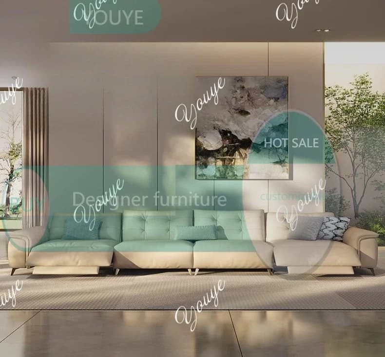 Sc N68 Light luxury high-footed multi-functional electric sofa can lie down and adjust the first layer of real cowhide living ro