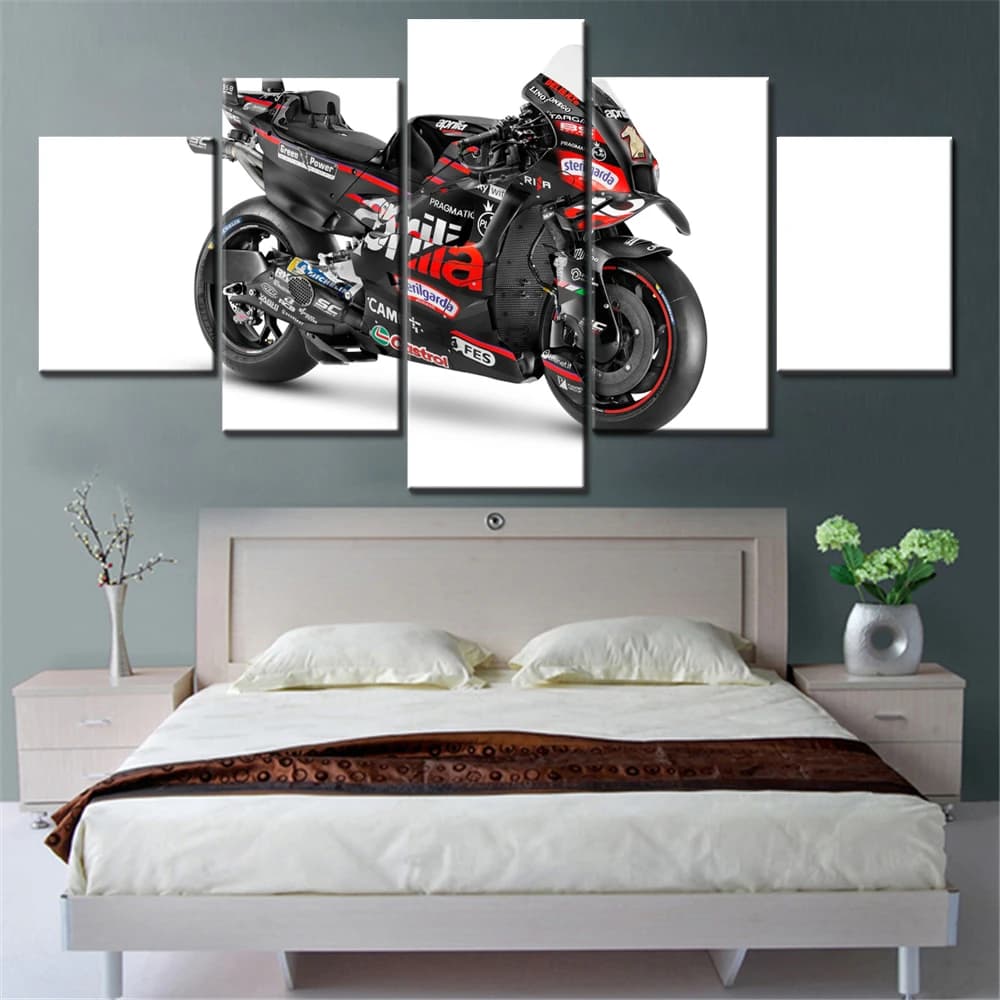 5 Pieces Canvas Wall Arts Poster Painting Bikes Sports Bikes Wallpaper Home Decor Picture Printing Living Room Mural Artwork