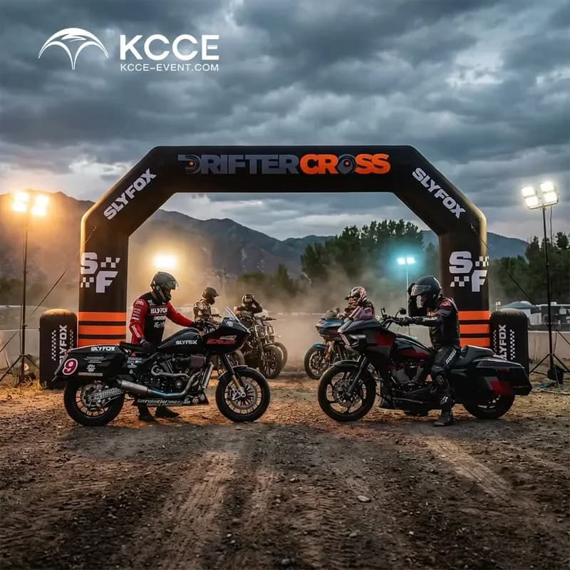 High Quality Air Sealed Lightweight Durable Personalized Custom Angled Inflatable Arches for Motorcycle Road Races Events