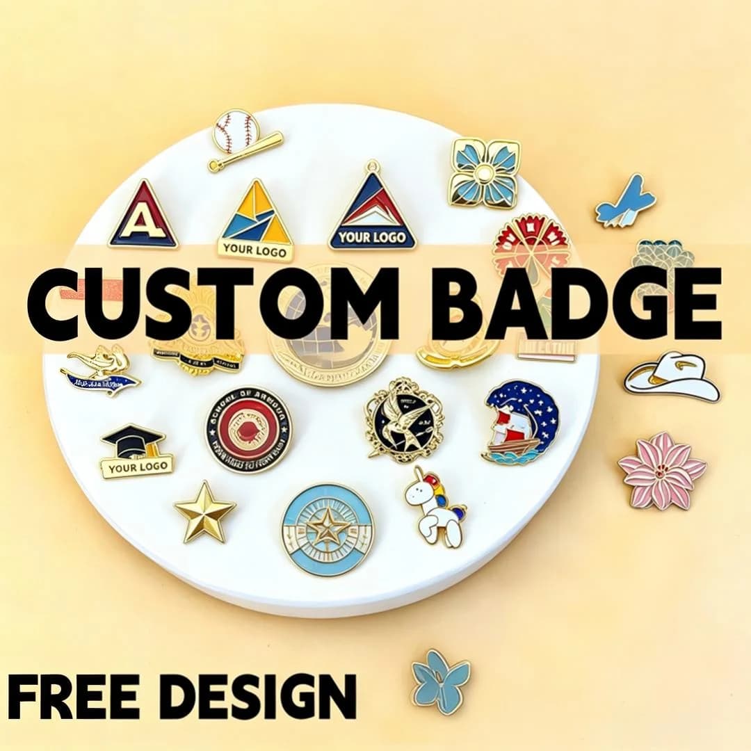 Personalized Custom Enamel Badges Vintage Graduation Landmark Sport Logo Metal Lapel Brooch Custom Pattern Collection Gift