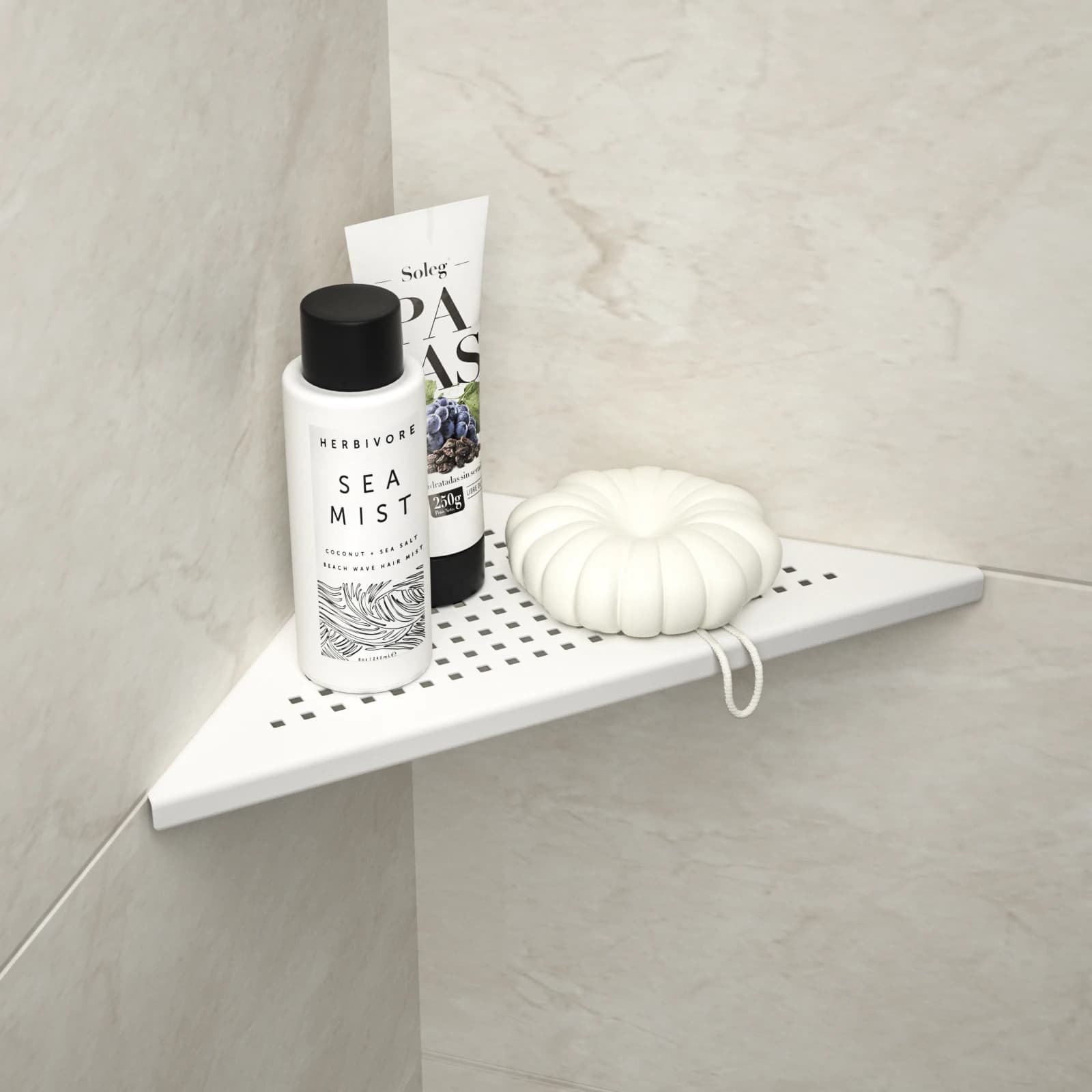 Modern Single Tier Floating Corner Bathroom Organizer Shelf Wholesale Wall Mounted Storage Rack