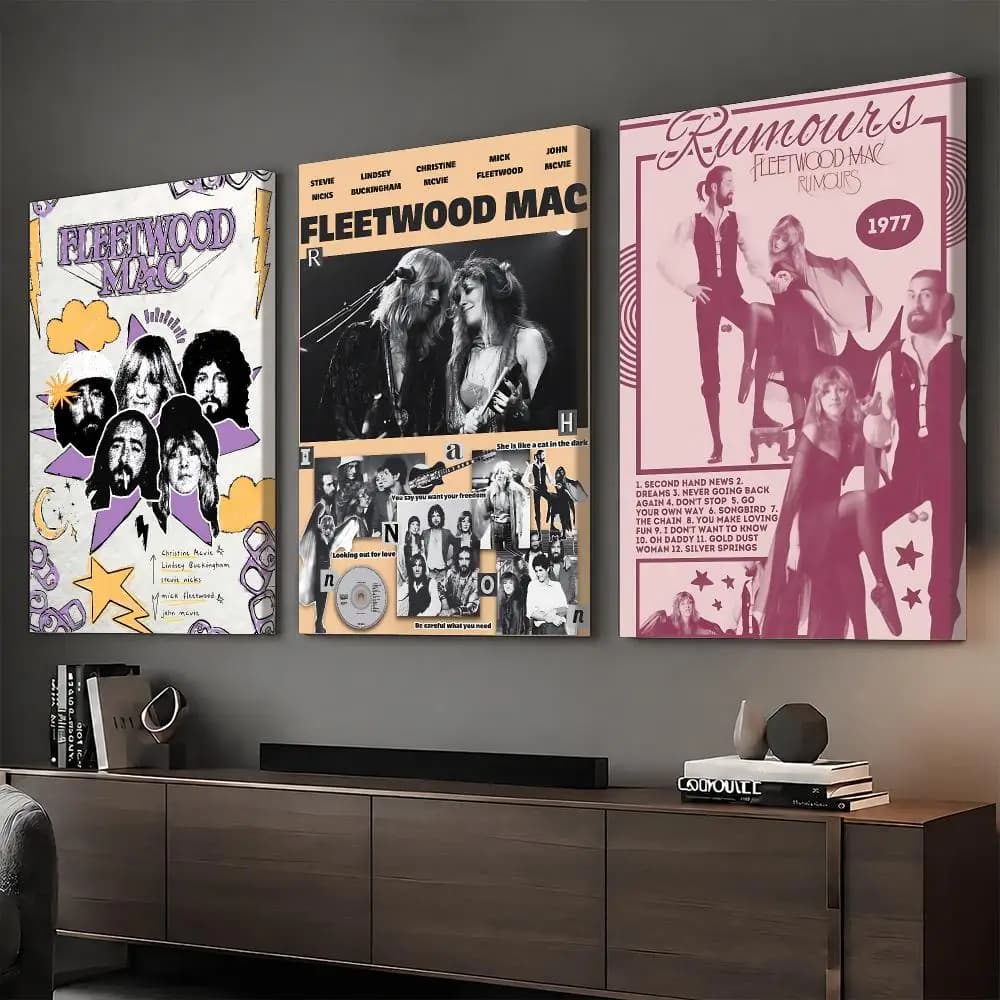 F-Fleetwood Mac Rapper Album Painting Calligraphy HD Modern Style Inner Frame Canvas Poster Bedroom Room Hallway Wall Art Decor