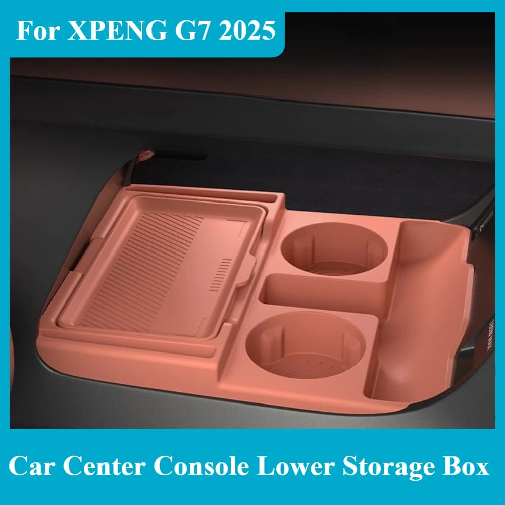 For XPENG G7 2025 Car Center Console Lower Storage Box Large Capacity Tidy Organizer Tray Car Interior Accessories
