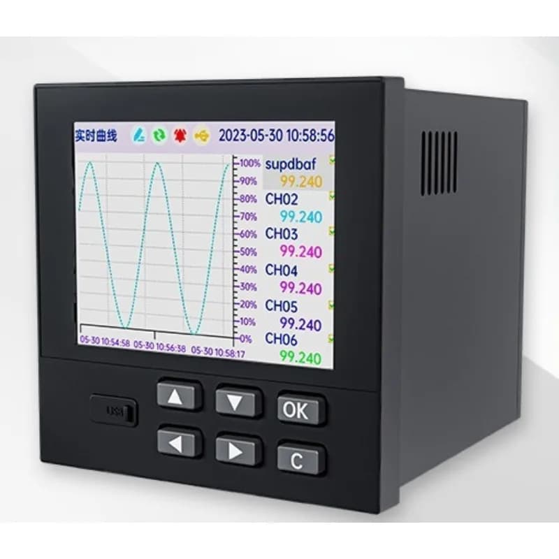Temperature inspection three-phase current multi-channel voltage monitoring recorder