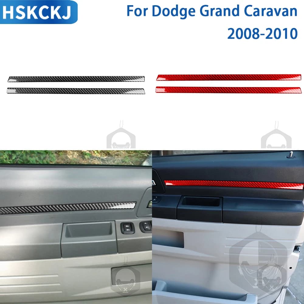 For Dodge Grand Caravan 2008 2009 2010 Cars Accessories Carbon Fiber Interior Door Panel Trim Sticker Modified Decoration